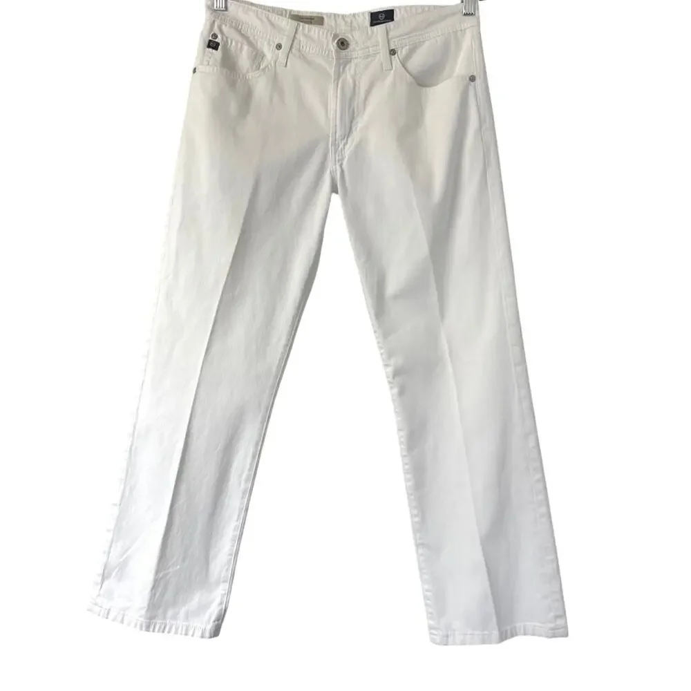 AG Adriano Goldschmied Men’s The Protégé Straight Leg White Jeans Sz 31x34  EUC